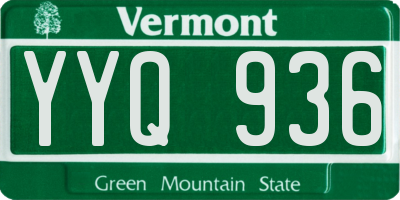 VT license plate YYQ936