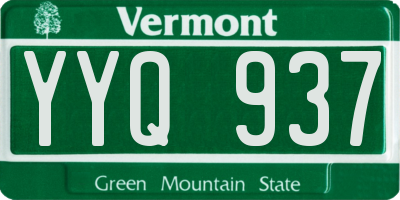 VT license plate YYQ937