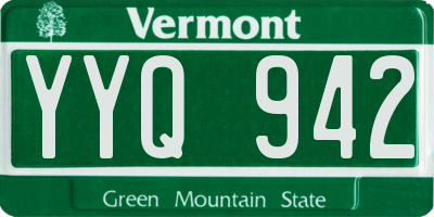 VT license plate YYQ942