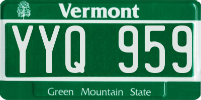 VT license plate YYQ959