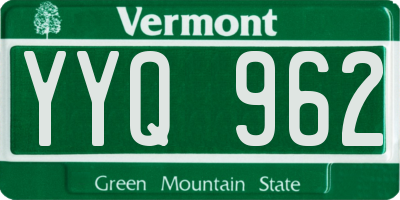 VT license plate YYQ962