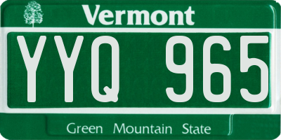 VT license plate YYQ965
