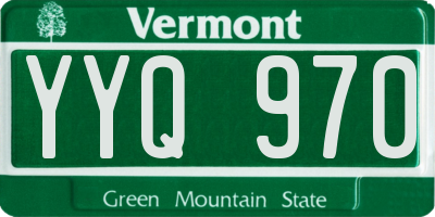 VT license plate YYQ970