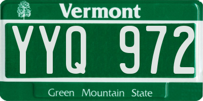 VT license plate YYQ972