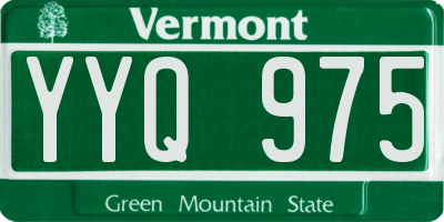 VT license plate YYQ975