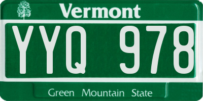 VT license plate YYQ978