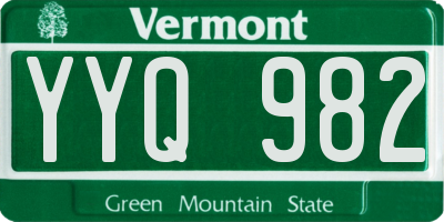 VT license plate YYQ982