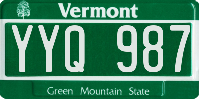 VT license plate YYQ987