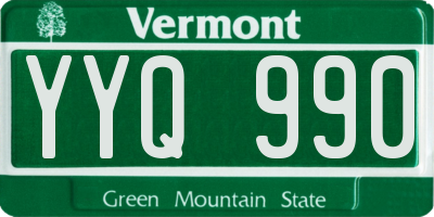 VT license plate YYQ990