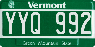 VT license plate YYQ992