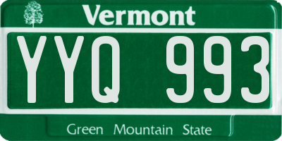 VT license plate YYQ993