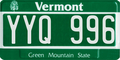 VT license plate YYQ996