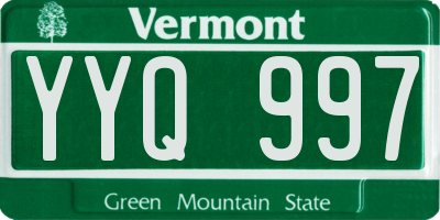 VT license plate YYQ997
