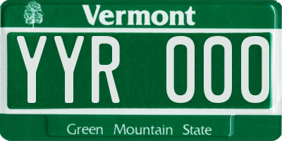 VT license plate YYR000
