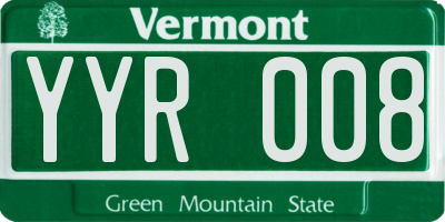 VT license plate YYR008