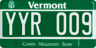 VT license plate YYR009