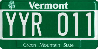 VT license plate YYR011
