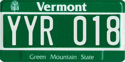 VT license plate YYR018