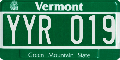 VT license plate YYR019