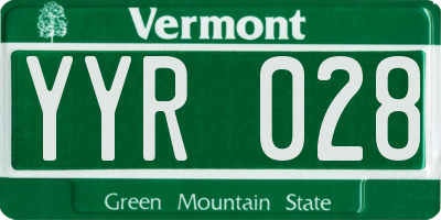 VT license plate YYR028