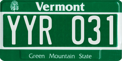 VT license plate YYR031