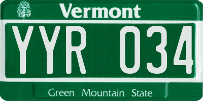 VT license plate YYR034