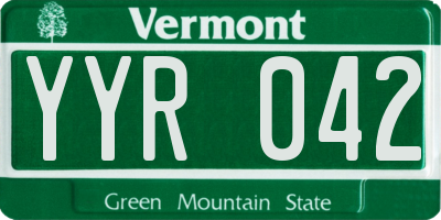 VT license plate YYR042