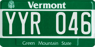 VT license plate YYR046