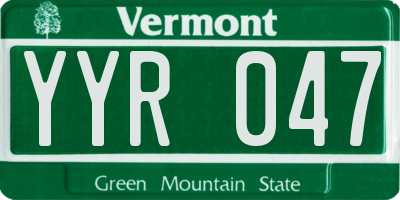 VT license plate YYR047