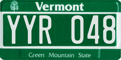 VT license plate YYR048