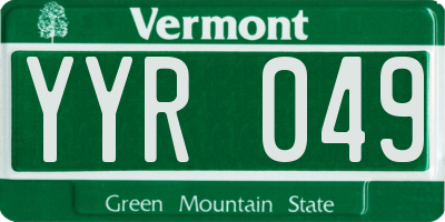 VT license plate YYR049