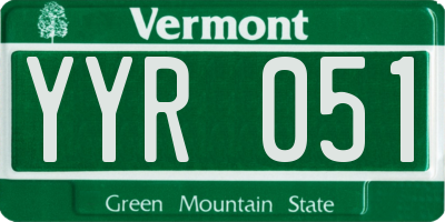 VT license plate YYR051