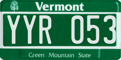 VT license plate YYR053