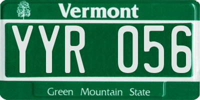 VT license plate YYR056