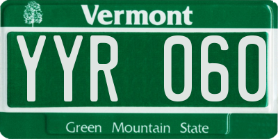 VT license plate YYR060