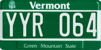 VT license plate YYR064