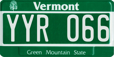 VT license plate YYR066
