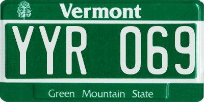 VT license plate YYR069