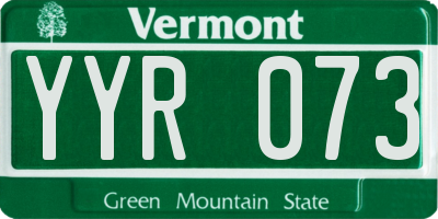 VT license plate YYR073