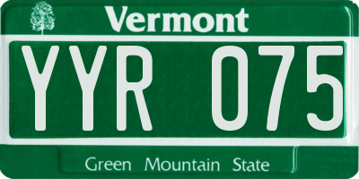 VT license plate YYR075