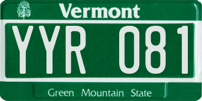 VT license plate YYR081