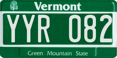 VT license plate YYR082