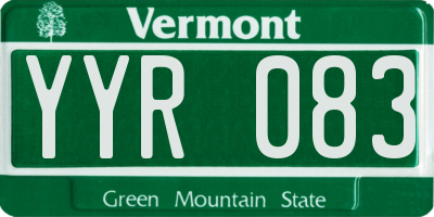 VT license plate YYR083