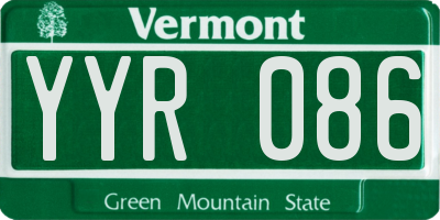 VT license plate YYR086