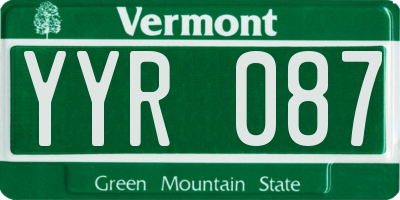 VT license plate YYR087