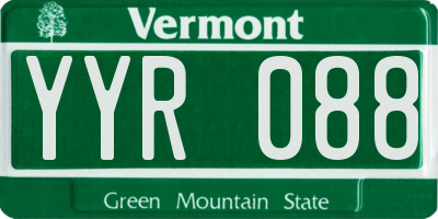VT license plate YYR088