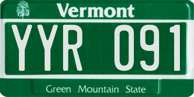 VT license plate YYR091