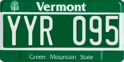 VT license plate YYR095