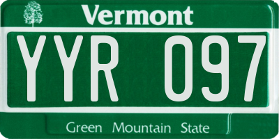 VT license plate YYR097