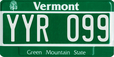 VT license plate YYR099